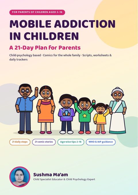 Mobile Addiction in Children – 21-Day Plan – English edition cover