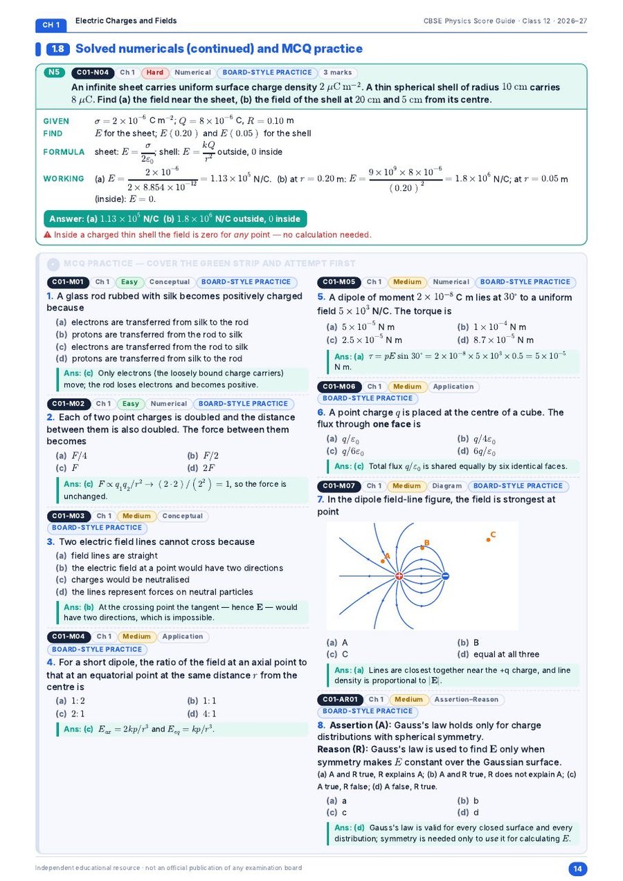 Numericals and MCQs