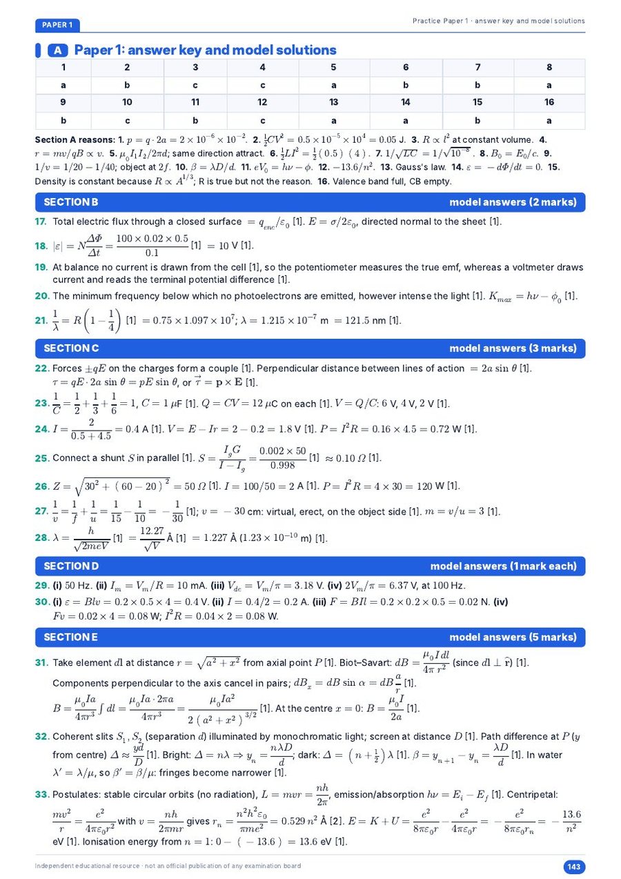 Practice paper solutions